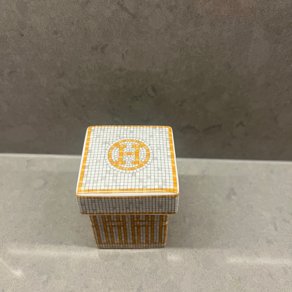 Hermes Gold and White Decorative Box Mosaique au 24 gold box, small - Picture 10 of 10